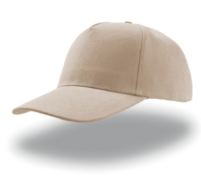 Бейсболка "LIBERTY FIVE", 5 клиньев,  застежка на липучке, бежевый, 100% хлопок, плотность 250 г/м2