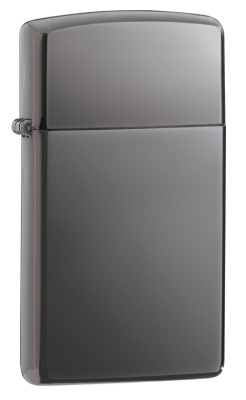 Зажигалка ZIPPO Slim® с покрытием Black Ice ®, латунь, глянцевая, 29x10x60 мм