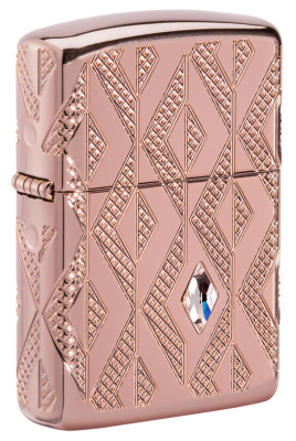 Зажигалка ZIPPO Armor® Geometric с покрытием Rose Gold, латунь,  золото, 38x13x57 мм