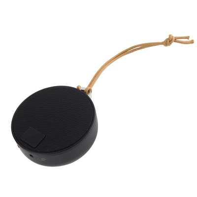 Портативная bluetooth-колонка STRAP, белый с коричневым, 8,5х4 см, пластик