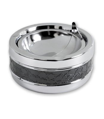 Пепельница SQuire круглая, покрытие никель, искус кожа, 110 мм